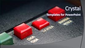  Presentation with focus - Audience pleasing PPT theme consisting of retro organ button - with focus backdrop and a wine colored foreground