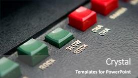 Presentation with focus - Presentation design enhanced with retro organ button with rock background and a gray colored foreground