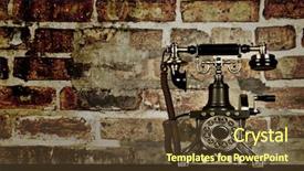  Presentation with old telephone - Presentation theme enhanced with retro phone - vintage telephone background and a tawny brown colored foreground
