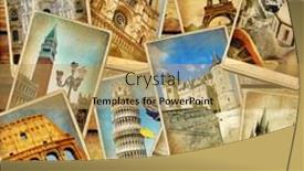  Presentation with vintage world travel - Colorful presentation theme enhanced with retro-photo-album-vintage-collage backdrop and a  colored foreground