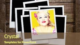  Presentation with retro - Cool new presentation theme with picsart - retro photo frames on wood backdrop and a tawny brown colored foreground