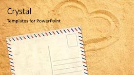  Presentation with postcard - Theme consisting of retro postcard on sand texture background and a yellow colored foreground