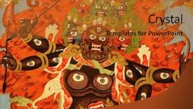  Presentation with buddha - PPT theme featuring retro poster - buddha picture background and a  colored foreground