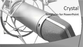  Presentation with stage - Amazing presentation theme having closeup of vintage microphone backdrop and a light gray colored foreground