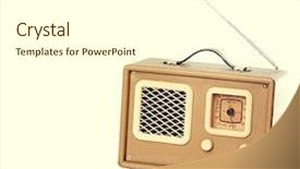  Presentation with retro radio - Amazing PPT layouts having retro radio background backdrop and a white colored foreground