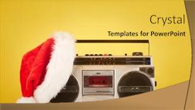  Presentation with retro radio - Amazing PPT layouts having retro-radio-cassette-with-christmas backdrop and a yellow colored foreground