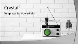  Presentation with retro radio - Audience pleasing slides consisting of retro radio headphones and microphone backdrop and a white colored foreground