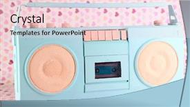  Presentation with retro radio - Slide deck consisting of retro radio on color background background and a  colored foreground