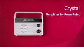  Presentation with retro radio - Audience pleasing PPT theme consisting of retro radio on color background backdrop and a crimson colored foreground