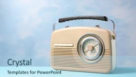  Presentation with retro radio - Cool new PPT layouts with retro radio on color background backdrop and a  colored foreground