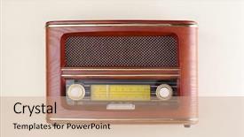  Presentation with retro radio - Slide set enhanced with retro radio on light background background and a  colored foreground