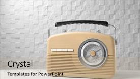  Presentation with retro radio - Audience pleasing slide deck consisting of retro radio on light background backdrop and a  colored foreground