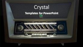  Presentation with retro radio - Amazing PPT theme having sound waves - retro radio with a magic backdrop and a dark gray colored foreground