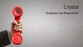  Presentation with global red - Slide deck enhanced with retro red phone receiver background and a  colored foreground