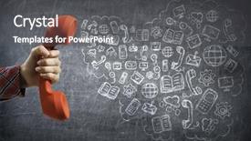  Presentation with global red - Cool new theme with retro red phone receiver backdrop and a  colored foreground