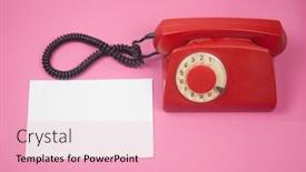  Presentation with red telephone - Theme enhanced with retro-red-rotary-telephone background and a lemonade colored foreground