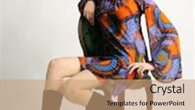  Presentation with revival - Slide set consisting of retro revival fashion portrait background and a coral colored foreground