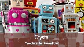  Presentation with robot - Theme consisting of retro robot group background and a tawny brown colored foreground