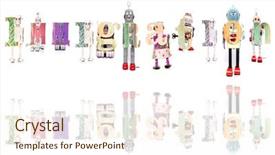  Presentation with immigration - Slide deck consisting of retro robot toys with reflection background and a cream colored foreground