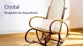  Presentation with swing - Amazing presentation theme having retro rocker wooden swing chair backdrop and a sky blue colored foreground