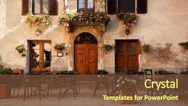  Presentation with restaurant menu bistro cafe - PPT layouts enhanced with retro romantic restaurant cafe background and a tawny brown colored foreground