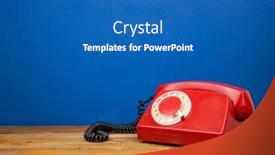  Presentation with telephone - Colorful theme enhanced with retro-rotary-telephone-on-wooden backdrop and a teal colored foreground