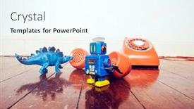  Presentation with retro - Beautiful presentation design featuring retro-roys-and-old-phone backdrop and a cool aqua colored foreground