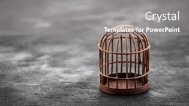  Presentation with cage - PPT layouts with retro-rusty-cage-on-dark background and a gray colored foreground
