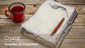  Presentation with wood gray - Presentation design featuring retro-sketchbook-with-gray-toned background and a coral colored foreground