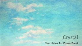  Presentation with painting old - Presentation theme enhanced with retro-sky-painting-pattern background and a soft green colored foreground