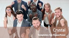  Presentation with retro 1920s english style gangster - Colorful slide deck enhanced with retro-style a group backdrop and a coral colored foreground