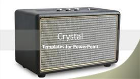  Presentation with bluetooth - Slide deck consisting of retro-style-bluetooth-speaker-isolated background and a gray colored foreground
