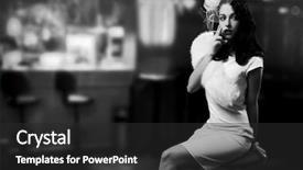  Presentation with smoking - Beautiful slide deck featuring retro style image smoking lady backdrop and a dark gray colored foreground