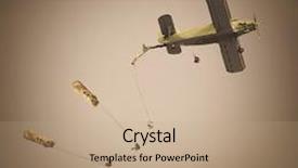  Presentation with retro - Slide set having military airborne - retro style picture background and a coral colored foreground