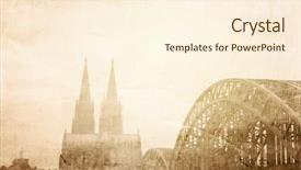  Presentation with gothic cathedral - Cool new theme with retro style view of gothic cathedral in cologne germany backdrop and a cream colored foreground