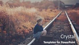  Presentation with old photo - Presentation design consisting of retro-styled-photo background and a dark gray colored foreground