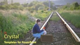  Presentation with luggage - Presentation featuring retro-styled-photo background and a tawny brown colored foreground