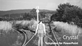  Presentation with luggage - Slide set consisting of retro-styled-photo background and a gray colored foreground