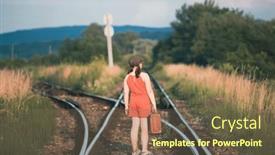  Presentation with luggage - PPT theme having retro-styled-photo background and a tawny brown colored foreground