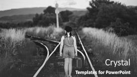  Presentation with luggage - Theme featuring retro-styled-photo background and a dark gray colored foreground