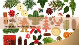  Presentation with natural elements - Presentation theme consisting of retro-symbols-of-christmas background and a coral colored foreground