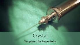  Presentation with syringe - Theme having retro-syringe-on-a-green background and a seafoam green colored foreground
