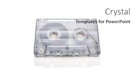  Presentation with audio tape - Colorful slide set enhanced with retro-tape-cassette-isolated-audio backdrop and a white colored foreground