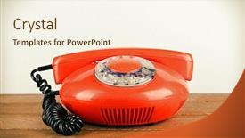  Presentation with dark vintage wood table texture - Audience pleasing slide set consisting of retro telephone set on wooden backdrop and a  colored foreground