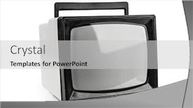  Presentation with old television set - Amazing slide set having retro television set small portable backdrop and a light gray colored foreground