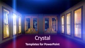  Presentation with theater - Cool new slides with retro theater entrance with spotlighs backdrop and a violet colored foreground