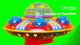  Presentation with ufo - Slides featuring retro-tin-ufo-toy-cut background and a shamrock green colored foreground