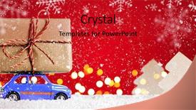  Presentation with purple festive christmas red - Cool new PPT layouts with retro toy car delivering christmas backdrop and a crimson colored foreground