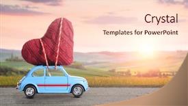  Presentation with toy - Cool new presentation theme with retro toy car delivering heart backdrop and a lemonade colored foreground