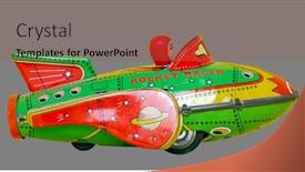  Presentation with rocket - Slide set enhanced with retro-toy-rocket-cut-out background and a red colored foreground